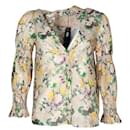 ALICE + OLIVIA Silk Cotton Floral Shirt with Smocking Detail - Alice + Olivia