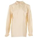 GUCCI Ruffle Collar and Cuff Detail Long Sleeve Blouse - Gucci