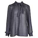 Michael Michael Kors Camisa Azul Transparente com Gravata Frontal