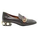 Black & Pearl Mid Heel Loafer - Gucci