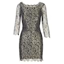 DIANE VON FURSTENBERG Black and Gold Lace Dress - Diane Von Furstenberg