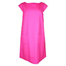 CONTEMPORARY DESIGNER Neon Pink Shift Dress with Front Pockets - Autre Marque