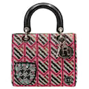 Dior Limited Edition Patent Leather Sequined Medium Lady Dior Bag