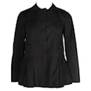 Contemporary Designer Black Long Sleeve Shirt with Pleated Detail - Autre Marque