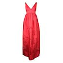 Temperley London Langes Kleid mit Neckholder in Rot