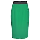 DOLCE & GABBANA Green Pencil Skirt with Scallop Band - Dolce & Gabbana