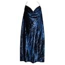 Zeitgenössisches, schimmerndes, rückenfreies Kleid von Halston Heritage in Blau - Autre Marque