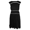 Prada Black Sleeveless Dress with White Stitching Detail