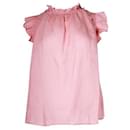Blusa sem mangas com babado rosa mar - Roseanna