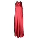Contemporary Designer Red Silk Maxi Dress - Autre Marque