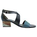 Marni Leather Sandals With Wooden/ Mirror heels