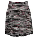Chanel black, White, Beige & Red Knee Length Tweed Skirt