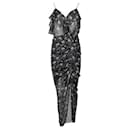 Vestido largo metalizado floral negro Veronica Beard de diseñador contemporáneo - Autre Marque