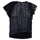 Isabel Marant Broderie Anglaise Top Navy