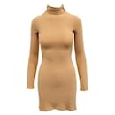 Reformation Nude Slim-Fit Long Sleeve Dress