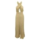 Reformation Light Brown Maxi Dress With Front Opening