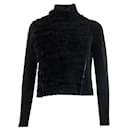 Giacca frontale con zip lavorata a maglia nera dal design contemporaneo - Autre Marque