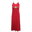 Reformation Red Maxi Dress With Embroidery