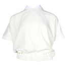 Moncler Off-White Top With Delicate V-neck and Puff Sleeves