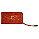 Dries Van Noten Croc Embossed Leather Zip Around Wallet