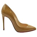 Pigalle Charol Beige 100 Tacones - Christian Louboutin