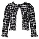 Chaqueta de tweed y encaje en blanco y negro - Chanel