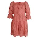Alice + Olivia Dusty Pink Embroidered Dress
