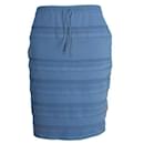Alaia Indigo Blue Elastic Textured Skirt - Alaïa