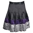 CONTEMPORARY DESIGNER Black, Purple & Grey Flared Skirt - Autre Marque