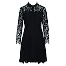 Contemporary Designer Long Sleeved Black Lace Dress - Autre Marque