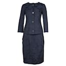 Contemporary Designer Navy Blue Skirt Suit - Autre Marque