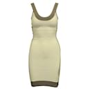 Robe bandage Herve Leger crème et taupe