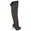 ALICE + OLIVIA Black Thigh High Gold Accent Boots - Alice + Olivia