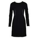Black Long Sleeved Dress with Decorative Side Panels - Autre Marque