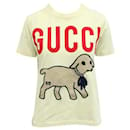 Pastellgelbes T-Shirt mit Lammmuster von Gucci