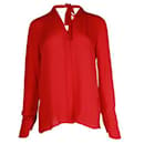 Camisa de seda Bellona vermelha com batom Bcbg de designer contemporâneo - Autre Marque