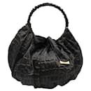 Giorgio Armani Vintage Tasche aus schwarzem Nylon mit Prägung