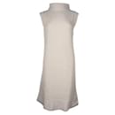 Contemporary Designer Cream Cable Knit High Neck Dress - Autre Marque