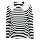 Comme Des Garcons White And Navy Blue Striped Blouse