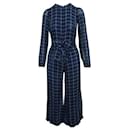 REFORMATION Long Sleeved Blue Checked Jumpsuit - Reformation