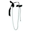 Lanvin Faux Pearls Halskette mit Stoffschleifen