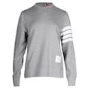4 Bar Loop Back Light Grey Sweatshirt - Thom Browne