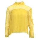 Contemporary Designer Yellow Silk Long Sleeved Top - Autre Marque