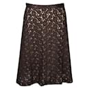 Dolce & Gabbana Brown Lace A-Line Midi Skirt