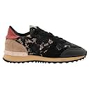 Valentino Rockstud Accents Lace Pattern Sneakers