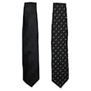 ZEITGENÖSSISCHES DESIGNER-Set aus zwei Krawatten: Braune bedruckte Krawatte & dunkelgrau - Autre Marque