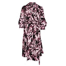 Black and Pink Print Wrap around Dress - Diane Von Furstenberg
