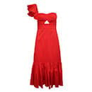 DESIGNER CONTEMPORÂNEO Vestido de noite de manga única em cor vermelha vibrante - Autre Marque