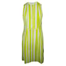 CONTEMPORARY DESIGNER Striped Neon Yellow Dress with Buttons - Autre Marque