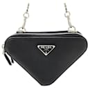 Prada Saffiano Triangle Mini Pouch